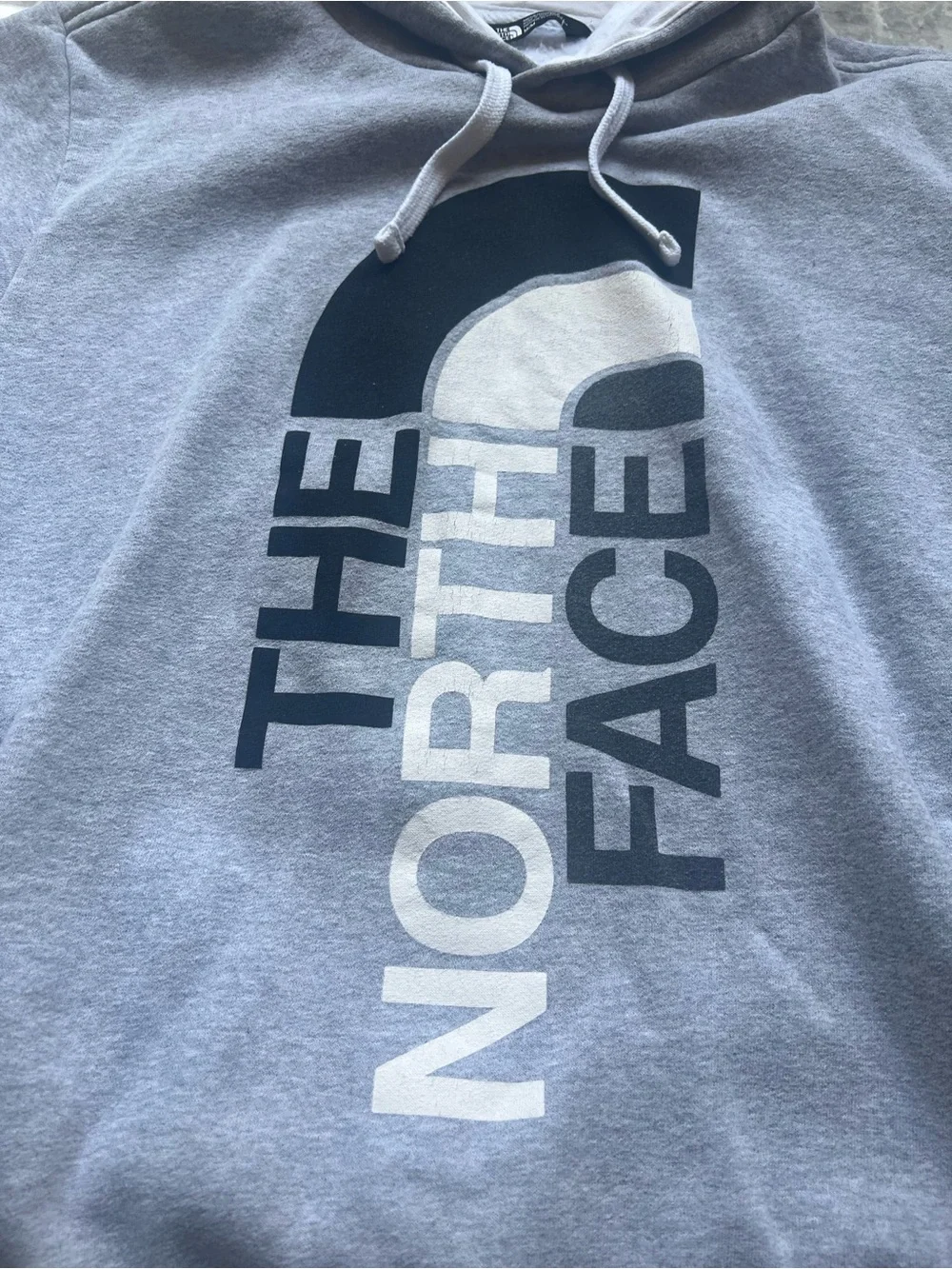 The North Face Trivert Pullover Hoodies Mens Gray/White Half Dome Logo Cotton M